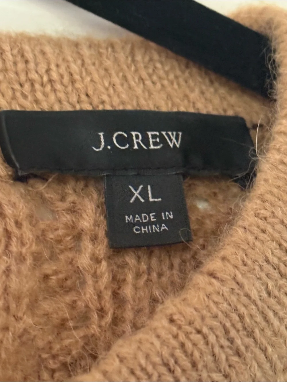 J. Crew Open Stitch Crewneck Sweater in Camel Tan